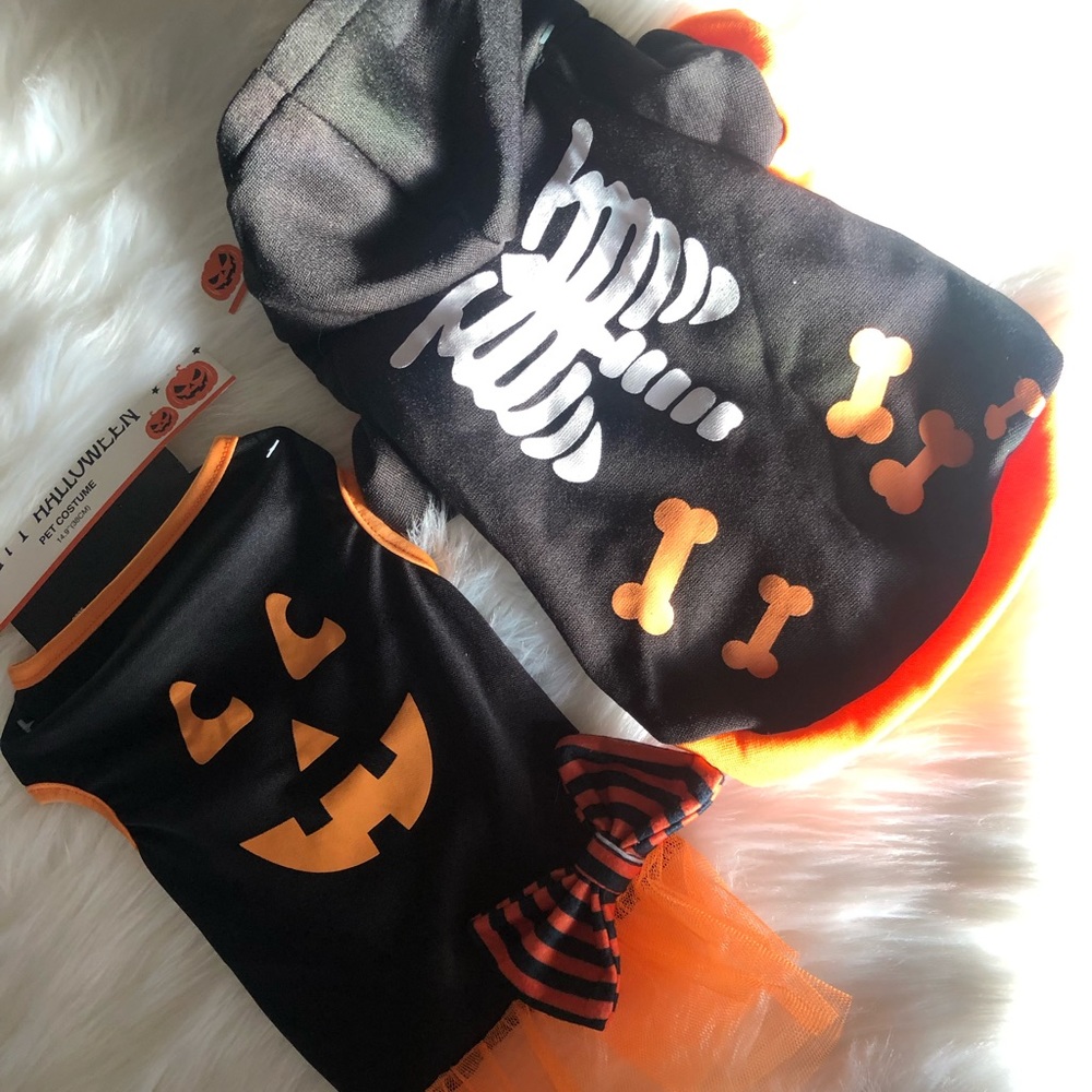 2 CAT OR DOG HALLOWEEN OUTFITS HOODIE AND TUTU ADORABLE